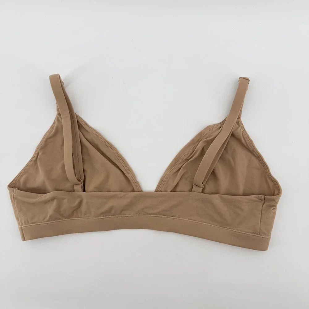 SKIMS Triangle Bralette Womens Large Tan Fits Everybody Wireless Stretch Bra - Picture 3 of 5